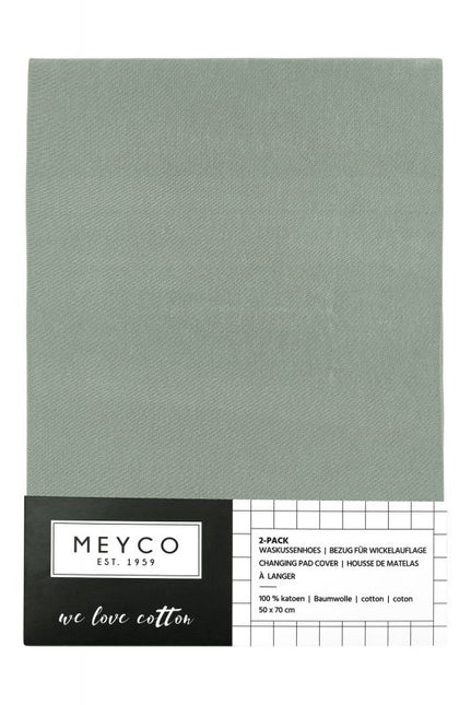 <tc>Meyco</tc> Housse de matelas à langer Basic Jersey Stone Green 2pcs.