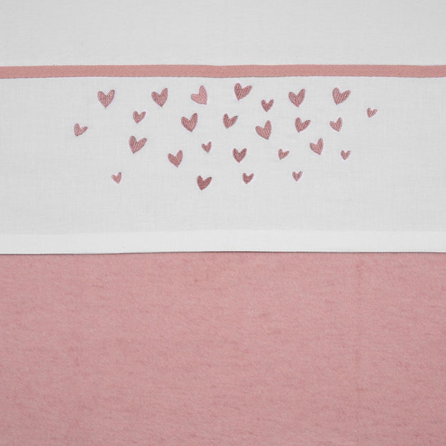 <tc>Meyco</tc> Serviette de berceau Cœurs Vieux Rose 75X100cm