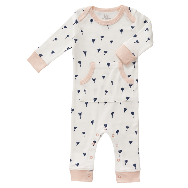 <tc>Fresk</tc> Pyjama bébé sans pied Tulipe bleu indigo