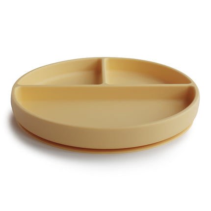 <tc>Mushie</tc> Assiette bébé en silicone pâle jonquille