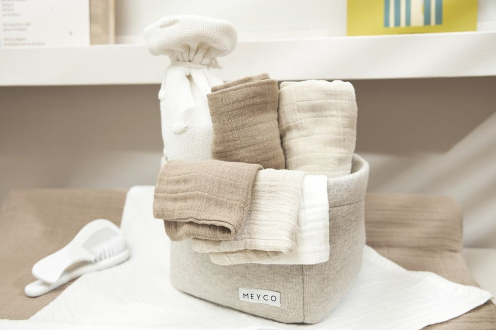 <tc>Meyco</tc> Gant de toilette 3-Pack Blanc cassé/Sable doux/Taupe 20X17cm