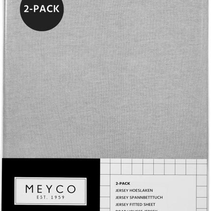 <tc>Meyco</tc> Drap-housse Jersey Gris clair 40x80/90 cm 2pcs