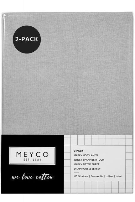 <tc>Meyco</tc> Drap-housse Jersey Gris clair 40x80/90 cm 2pcs