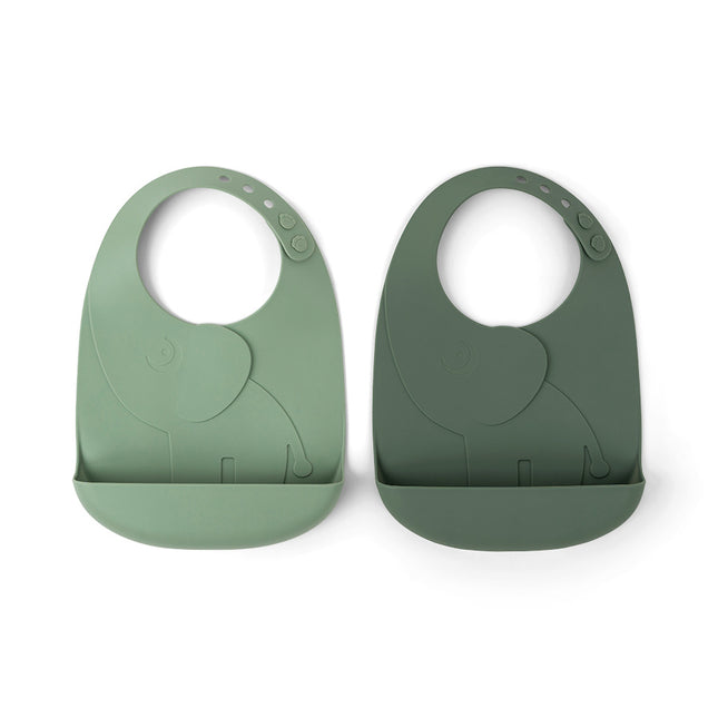 <tc>Done by Deer</tc> Bavoir Peekaboo Elphee Vert 2pcs