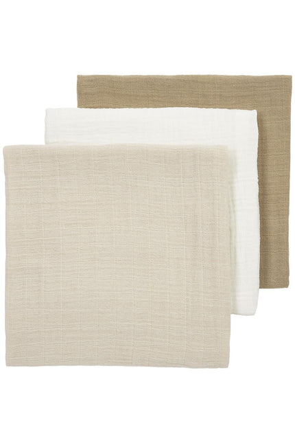 <tc>Meyco</tc> Tissu hydrophile 3-Pack Blanc cassé/Sable doux/Taupe 70X70cm