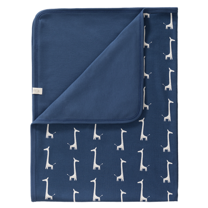 <tc>Fresk</tc> Couverture de berceau Girafe Bleu Indigo