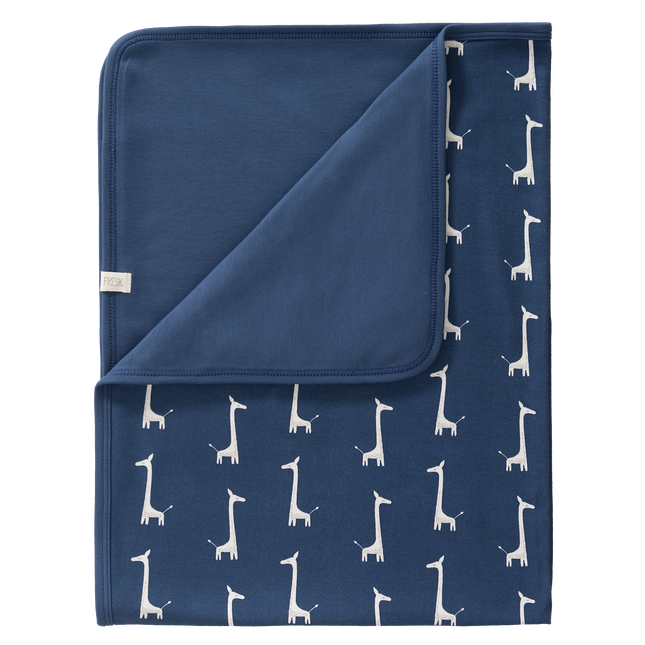 <tc>Fresk</tc> Couverture de berceau Girafe Bleu Indigo