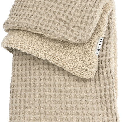 <tc>Meyco</tc> Couverture de lit pour bébé Waffle Teddy Sand 100x150cm