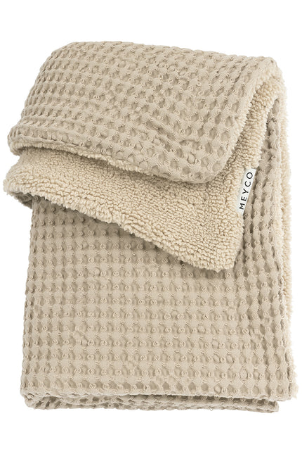 <tc>Meyco</tc> Couverture de lit pour bébé Waffle Teddy Sand 100x150cm