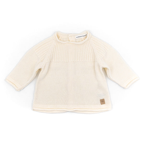 <tc>Bamboom</tc> Pull bébé tricoté côtelé blanc