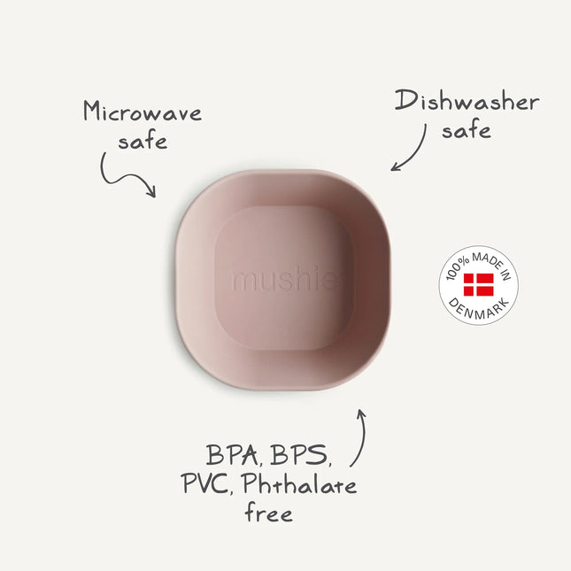 <tc>Mushie</tc> Bol à bébé carré Blush 2pcs