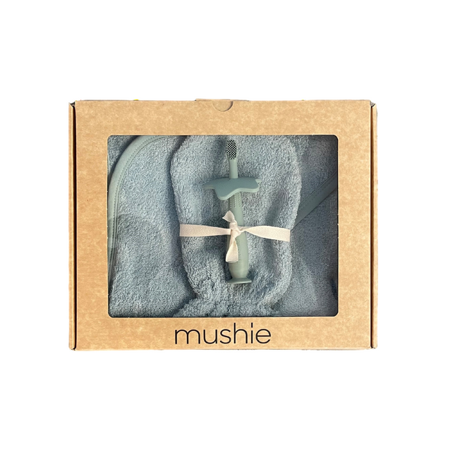 <tc>Mushie</tc> Boîte cadeau Bath Time Moss 3 Piece