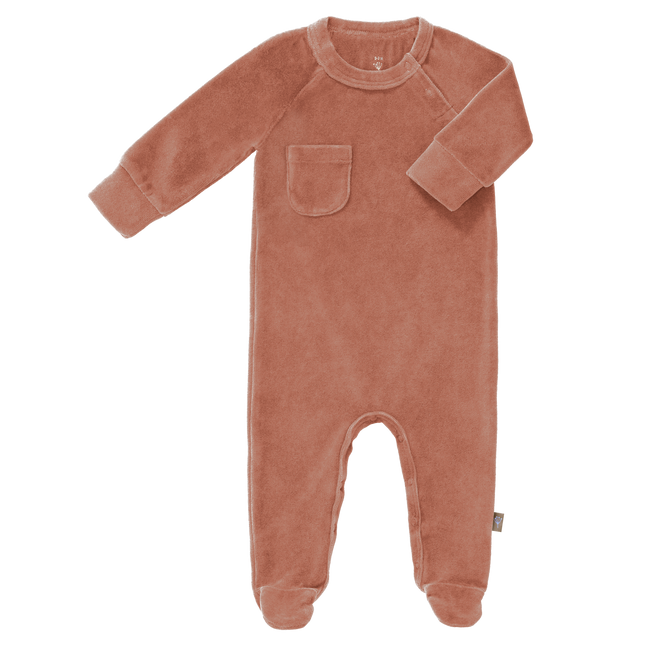 <tc>Fresk</tc> Pyjama bébé en velours avec pied Rose cendré