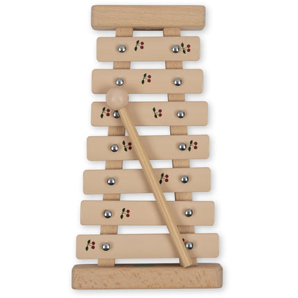 <tc>Konges Slojd</tc> Jouet en bois Xylophone musical Citron et cerise Fsc Cerise