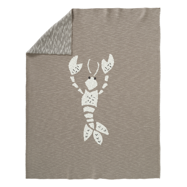 <tc>Fresk</tc> Couverture de berceau tricotée gris homard 80x100cm