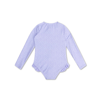 <tc>Swim Essentials</tc> Maillot de bain enfant lilas léopard manches longues.