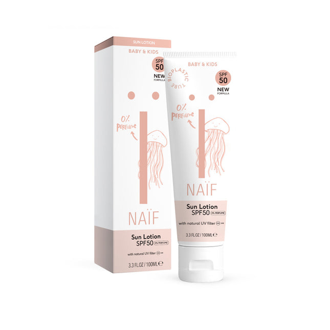 <tc>Naif</tc> Care set Baby Lotion contre les coups de soleil Spf 50