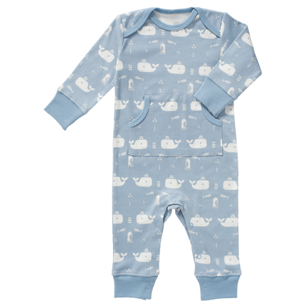 <tc>Fresk</tc> Pyjama bébé sans pied Baleine bleu brouillard