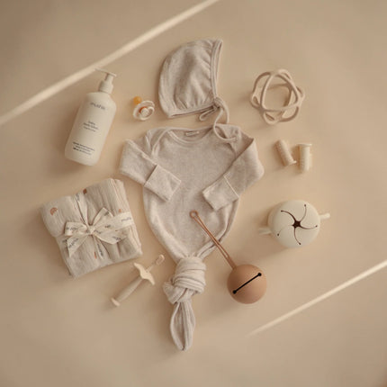 <tc>Mushie</tc> Bonnet de bébé Bonnet beige mélangé