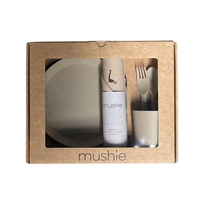 <tc>Mushie</tc> Giftbox Service de table pour enfants Rond Fumé