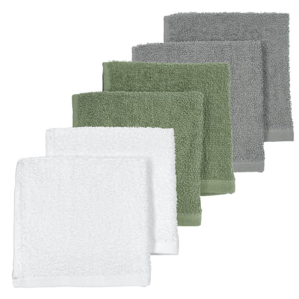 <tc>Meyco</tc> Mouthwipe 6St Basic Terry Blanc/Vert forêt/Gris