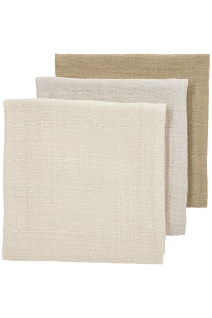 <tc>Meyco</tc> Tissu hydrophile 3-Pack doux sable/gris/taupe 70X70cm