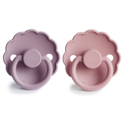 <tc>Frigg</tc> <tc>tétine</tc> Taille 2 Daisy Baby Pink/Soft Lilac Silicone 2-Pack