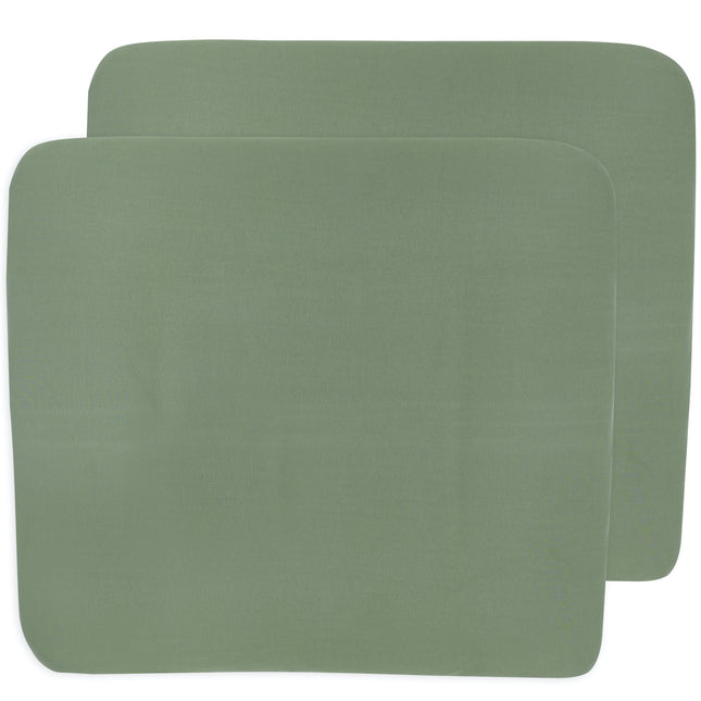 <tc>Meyco</tc> Housse de matelas à langer 3K 2St Basic Jersey Forest Green