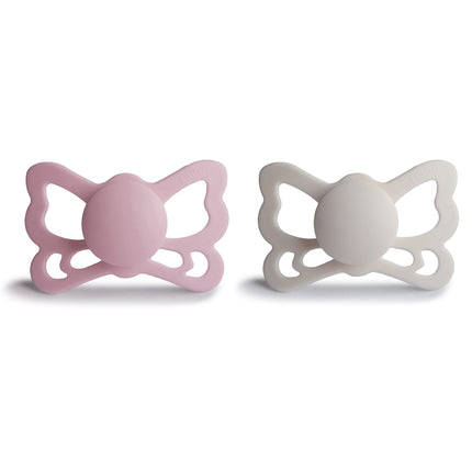 <tc>Frigg</tc> <tc>tétine</tc> Taille 2 Butterfly Primrose/Gris argenté Silicone 2-Pack