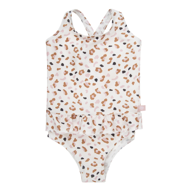 <tc>Swim Essentials</tc> Maillot de bain enfant Panthère imprimée blanc cassé Kahki