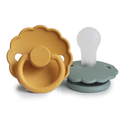 <tc>Frigg</tc> <tc>tétine</tc> Taille 1 Daisy Honey Gold/Lily Pad Silicone 2-Pack