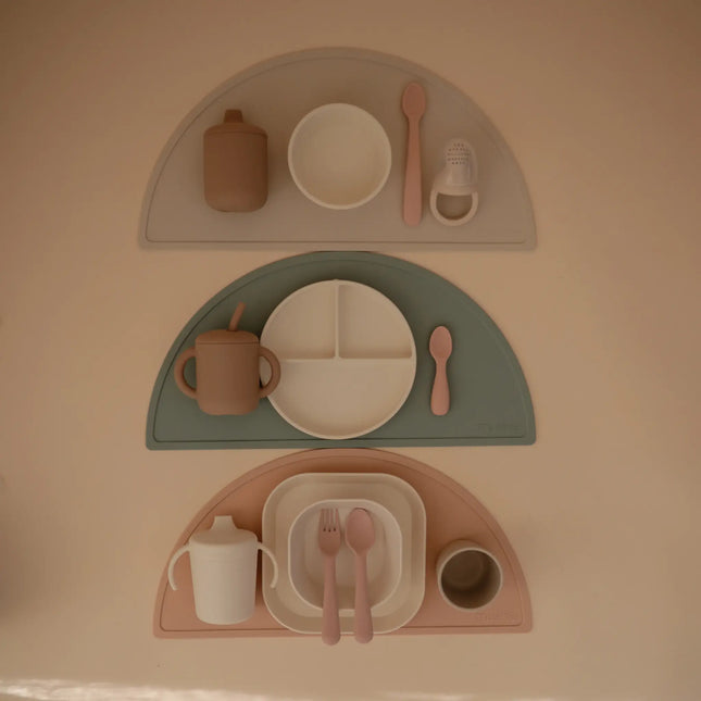 <tc>Mushie</tc> Assiette bébé carrée ivoire 2pcs