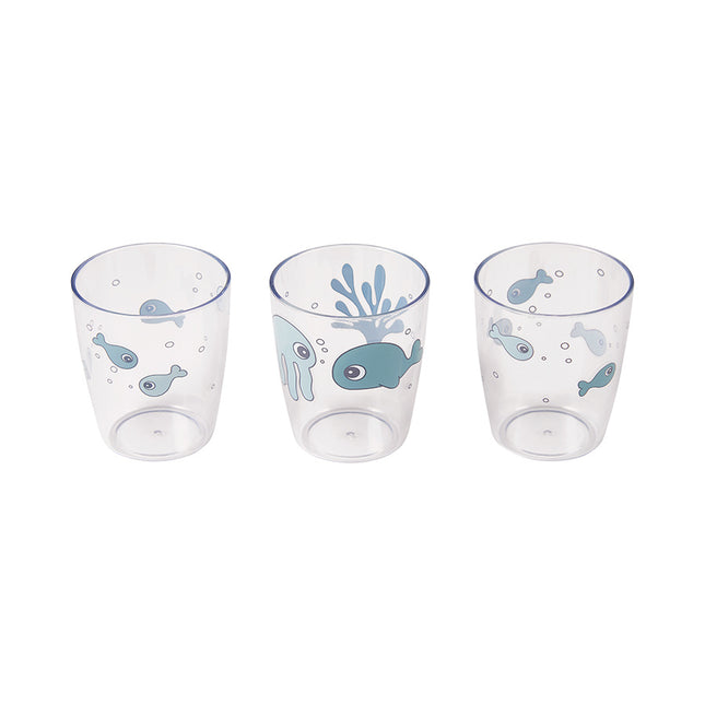 <tc>Done by Deer</tc> Coupe en verre Sea Friends Blue 3pcs