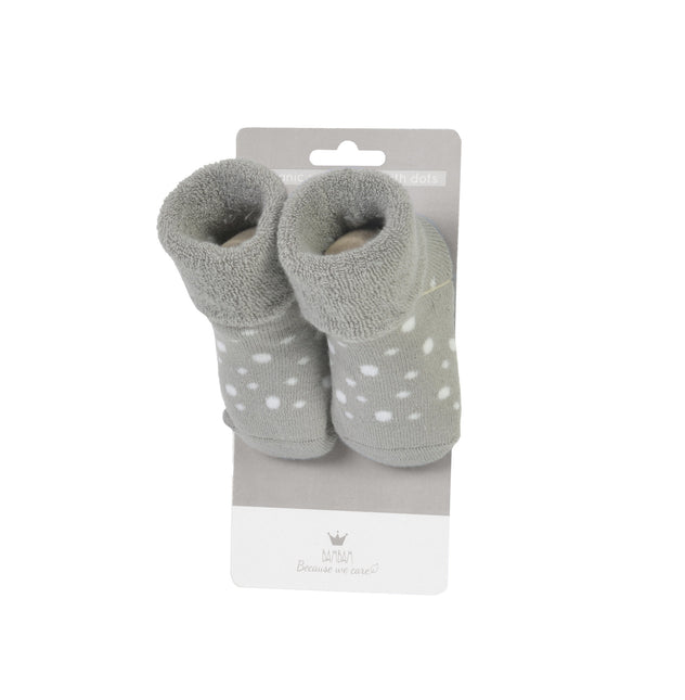 <tc>BamBam</tc> Chaussettes pour bébés Chaussettes bio à pois Gris