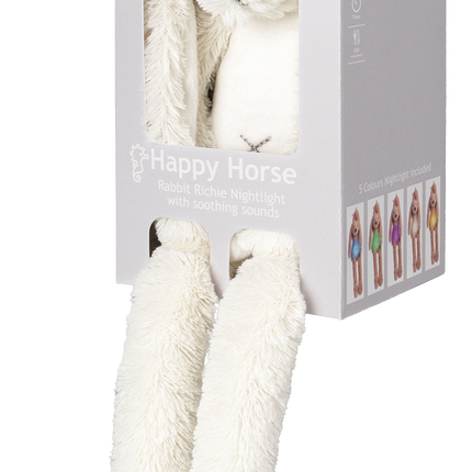 <tc>Happy Horse</tc> Lapin câlin en ivoire Richie avec veilleuse et son 34cm