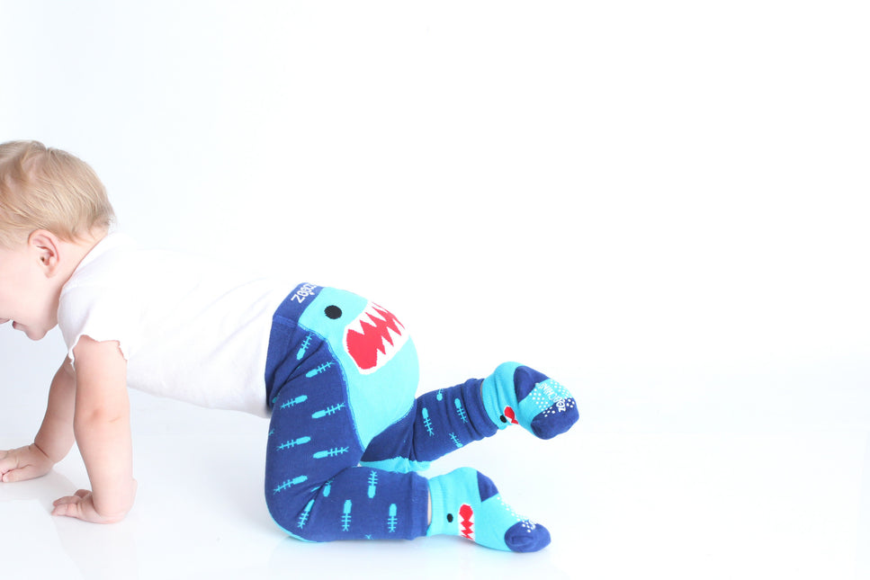 <tc>Zoocchini</tc> Legging pour bébé Sherman le requin avec chaussettes 6/12 mois