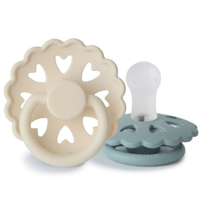 <tc>Frigg</tc> <tc>tétine</tc> Taille 1 Canard de conte de fées/Ole Lukoie Silicone 2-Pack