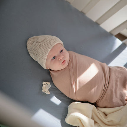 <tc>Mushie</tc> Bonnet de bébé Chunky Knit Beige