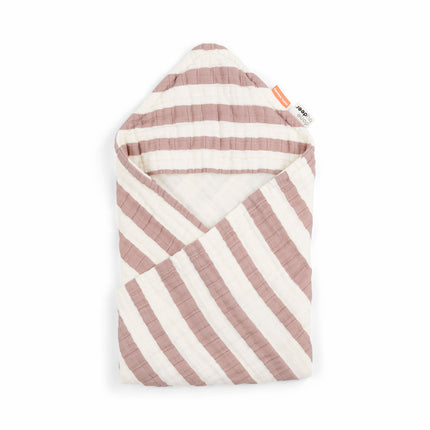 <tc>Done by Deer</tc> Serviette de bain Baby Stripes Gots Powder