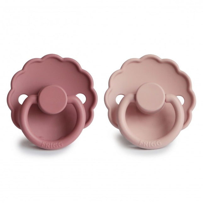 <tc>Frigg</tc> <tc>tétine</tc> Taille 2 Daisy Blush/Dusty Rose Silicone 2-Pack