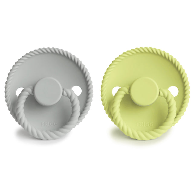 <tc>Frigg</tc> <tc>tétine</tc> Corde taille 1 Gris argenté/Matcha Silicone 2-Pack