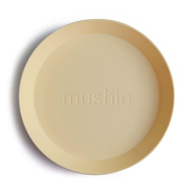 <tc>Mushie</tc> Assiette bébé ronde jonquille pâle 2pcs