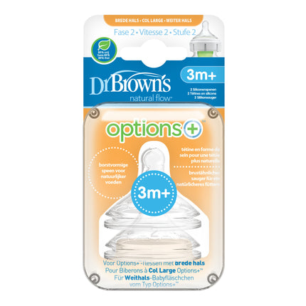 <tc>Dr. Brown's</tc> Options + <tc>tétine</tc> Stage 2 Wide Neck bottle 2pcs