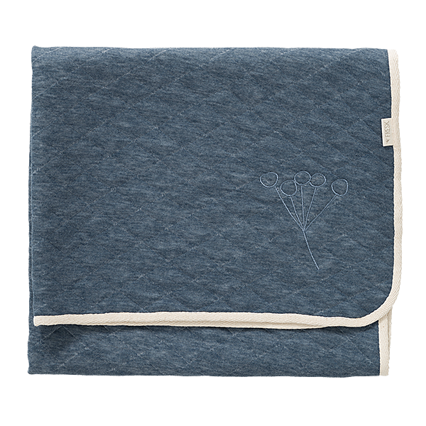 <tc>Fresk</tc> Couverture de berceau Nordic Blue Indigo 75x100cm