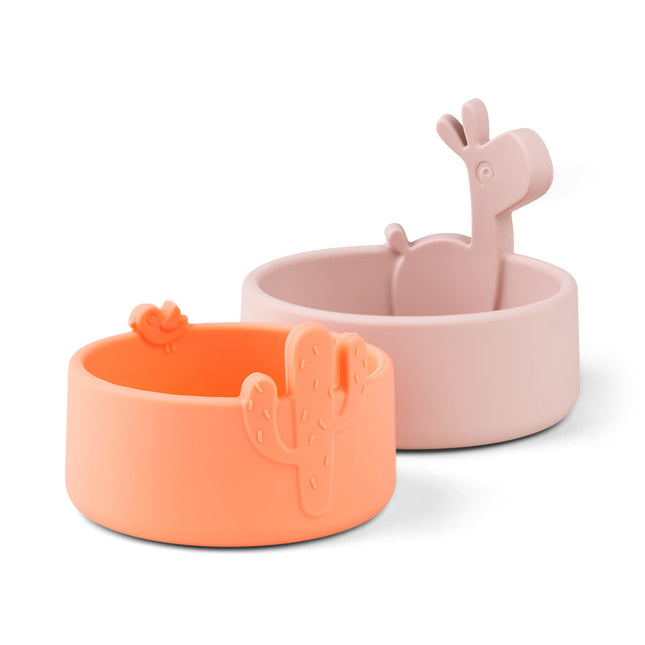 <tc>Done by Deer</tc> Bol à goûter Lalee Powder/Coral 2pcs