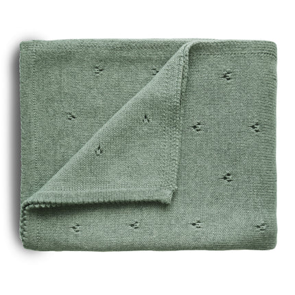 <tc>Mushie</tc> Couverture de berceau Pointelle Sage Mélange