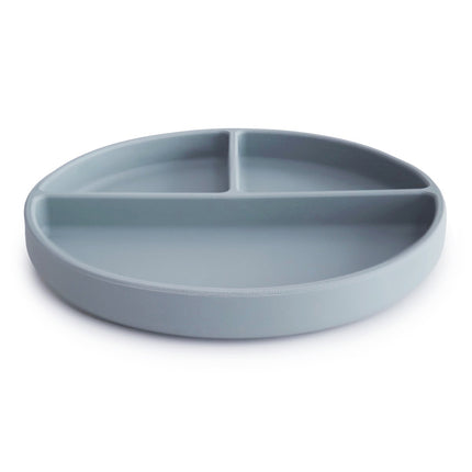 <tc>Mushie</tc> Assiette bébé en silicone bleu poudré