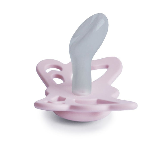 <tc>Frigg</tc> <tc>tétine</tc> Taille 2 Butterfly Anatomique Blanc Lilas Silicone