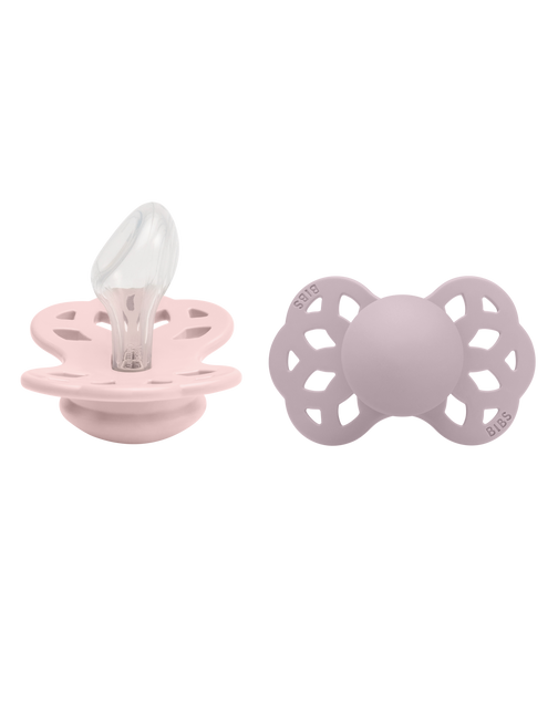 <tc>BIBS</tc> <tc>tétine</tc> Taille 2 Silicone Anatomique Blossom/Dusky Lilac 2pcs.