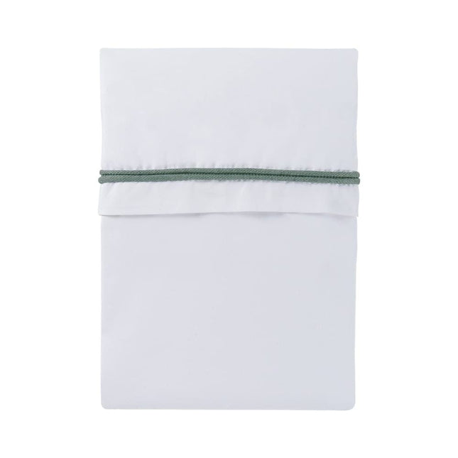 <tc>Baby's Only</tc> Drap pour berceau, bordure tricotée, vert pierre/blanc